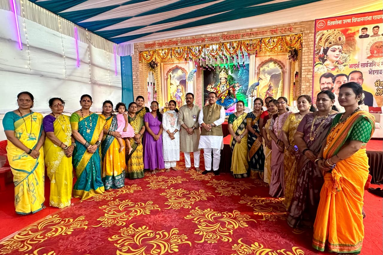 भेंडखळ येथे आदर्श सार्वजनिक नवरात्रौत्सव मंडळ तर्फे विविध उपक्रमाचे आयोजन
