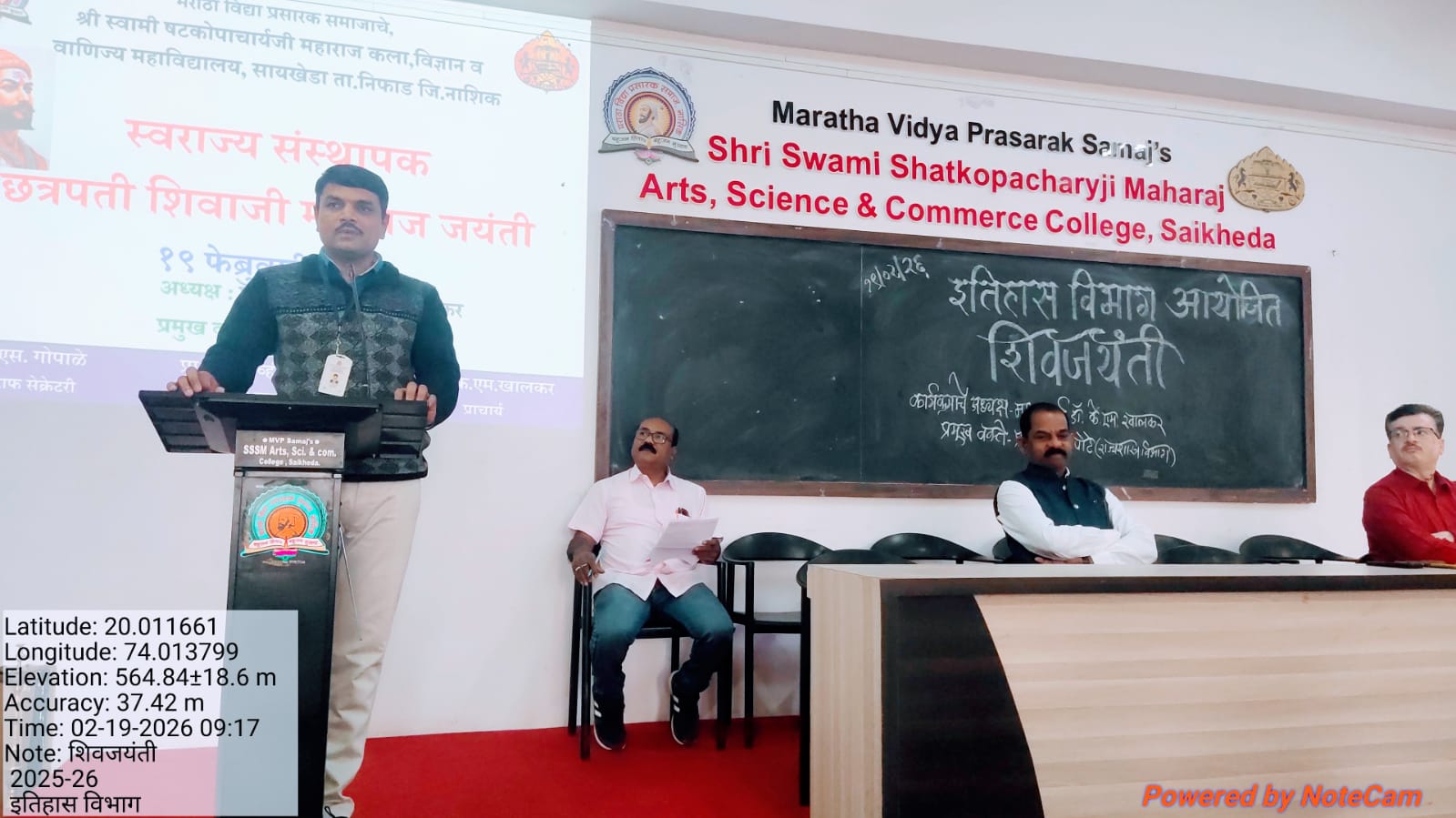 सायखेडा (निफाड ):-छत्रपती शिवरायांचे आयुष्य धगधगता संघर्षप्रवास – प्राचार्य डॉ. के. एम. खालकर-(प्रतिनिधी : प्रा. अभिन पोटे)